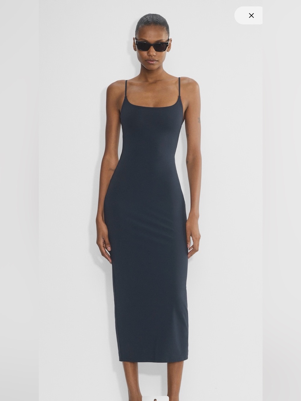 Aritzia Navy-Black Maxi Slip Dress with Spaghetti Straps - Picture 4 of 4